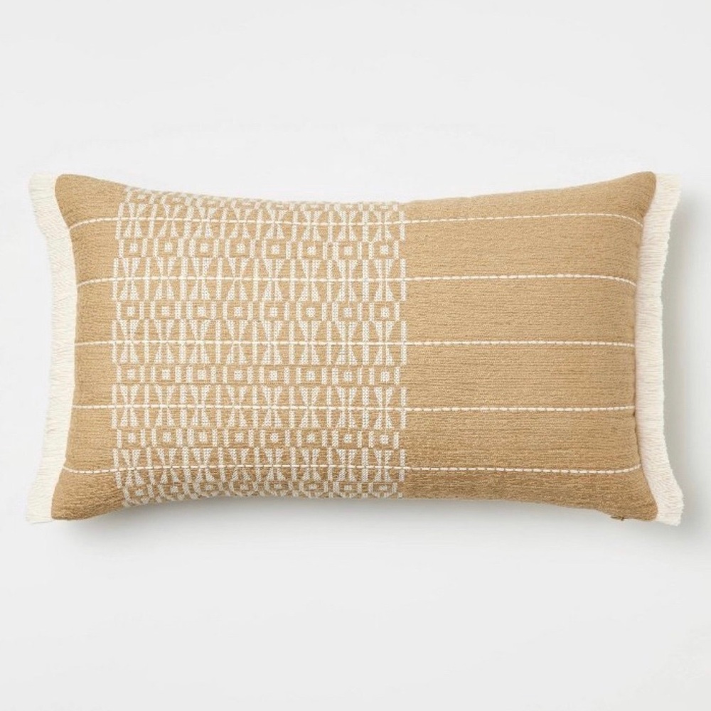 Studio McGee Oversized Embroidered Striped Lumbar Pillow - Threshold Target
